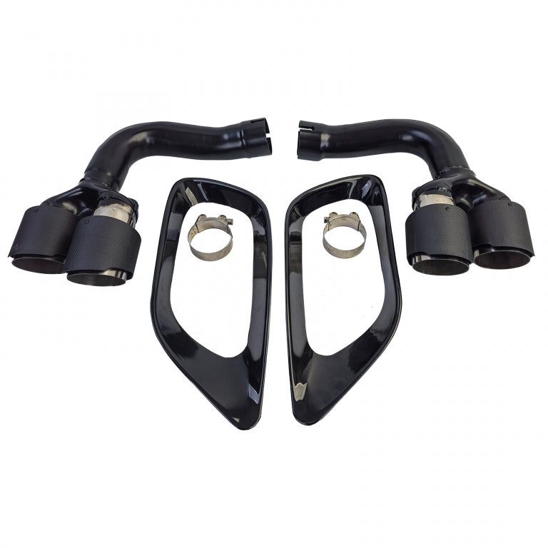 Exhaust Tailpipes Carbon Twin Pipe for BMW X6 E71 30d 40d M-Package (2008-2014)