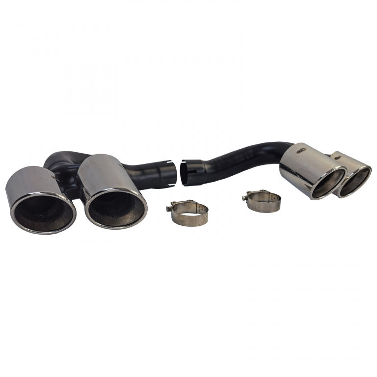 Exhaust Tailpipes Twin Pipe Chrome for BMW X6 E71 Diesel 30d 40d M-Package (2008-2014)