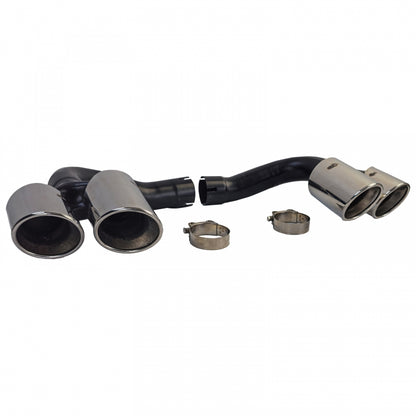 Exhaust Tailpipes Twin Pipe Chrome for BMW X6 E71 Diesel 30d 40d M-Package (2008-2014)