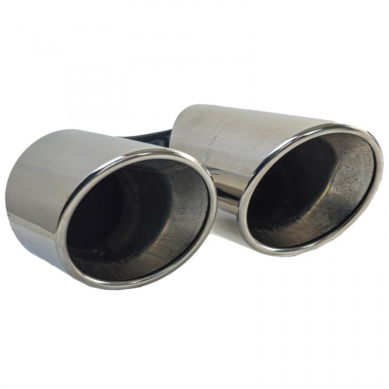 Exhaust Tailpipes Twin Pipe Chrome for BMW X6 E71 Diesel 30d 40d M-Package (2008-2014)