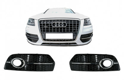 Fog Lamp Covers Side Grilles RS Design Piano Black Chrome for Audi Q5 8R (2008–2011)