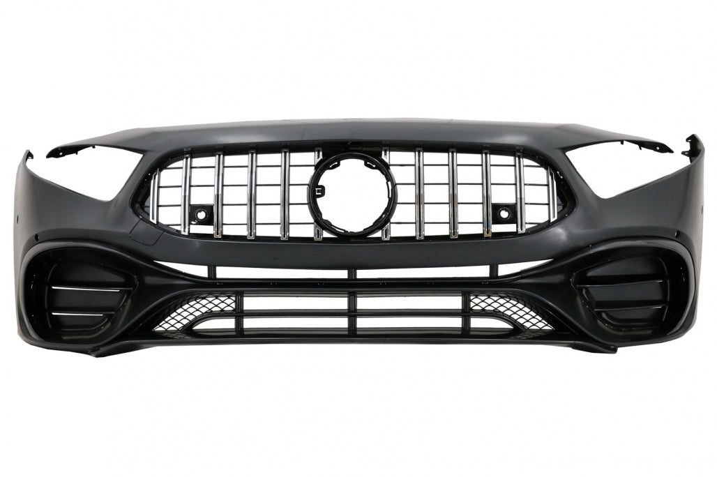 Front Bumper A45 Design with Panamericana Grille for Mercedes A-Class W177 V177 (2018–2022)