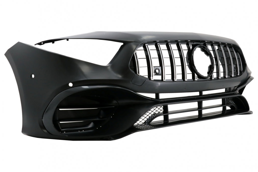 Front Bumper A45 Design with Panamericana Grille for Mercedes A-Class W177 V177 (2018–2022)
