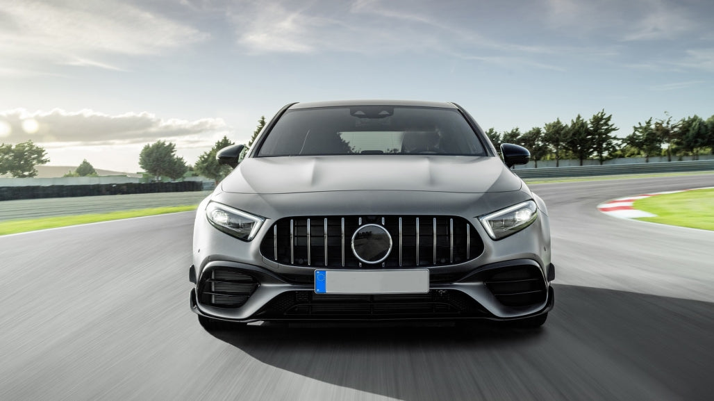 Front Bumper A45 Design with Panamericana Grille for Mercedes A-Class W177 V177 (2018–2022)