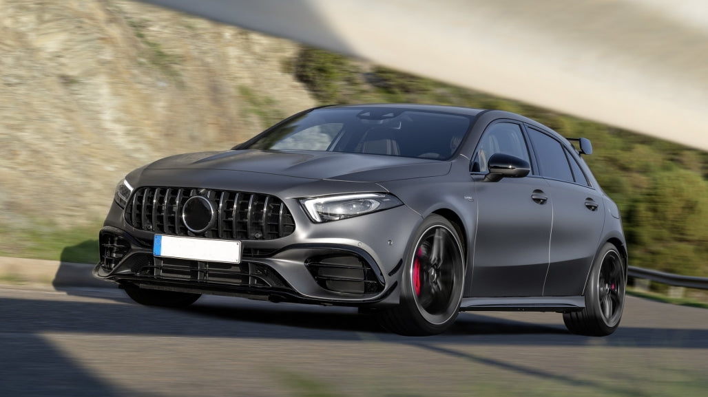 Front Bumper A45 Design with Panamericana Grille for Mercedes A-Class W177 V177 (2018–2022)