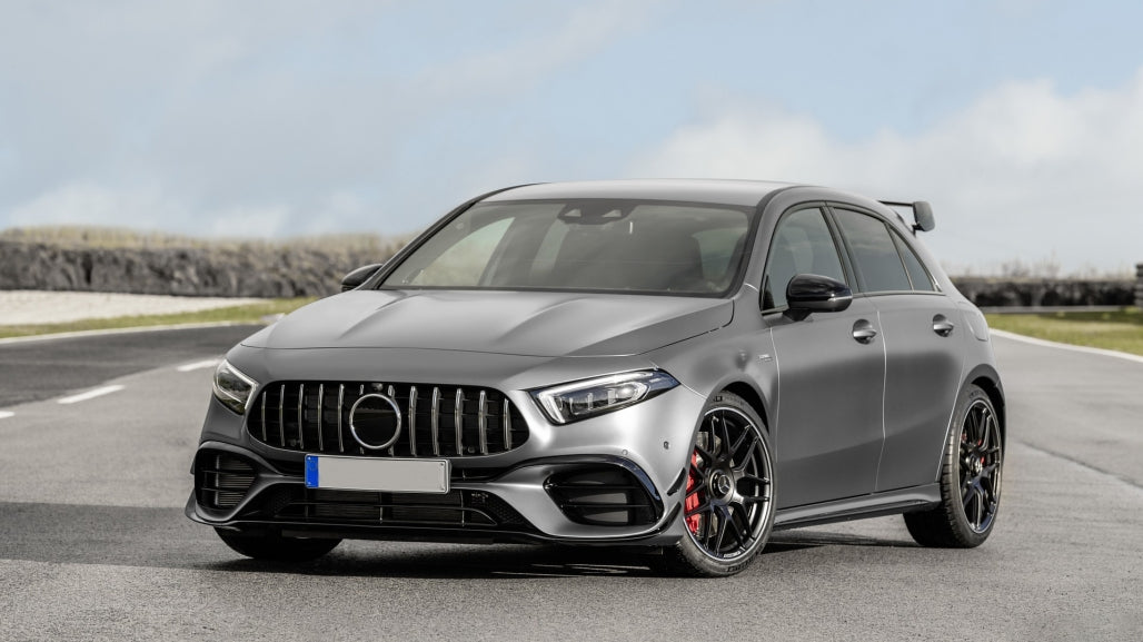 Front Bumper A45 Design with Panamericana Grille for Mercedes A-Class W177 V177 (2018–2022)