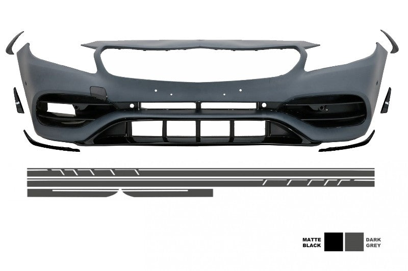 Front Bumper A45 Design with Side Decals Dark Grey for Mercedes A-Class W176 (2012–2018)