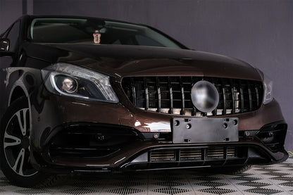 Front Bumper A45 Design with Side Decals Dark Grey for Mercedes A-Class W176 (2012–2018)