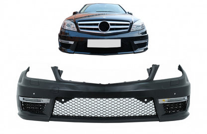 Front Bumper C63 Design for Mercedes C-Class W204 S204 C204 (2007–2015)