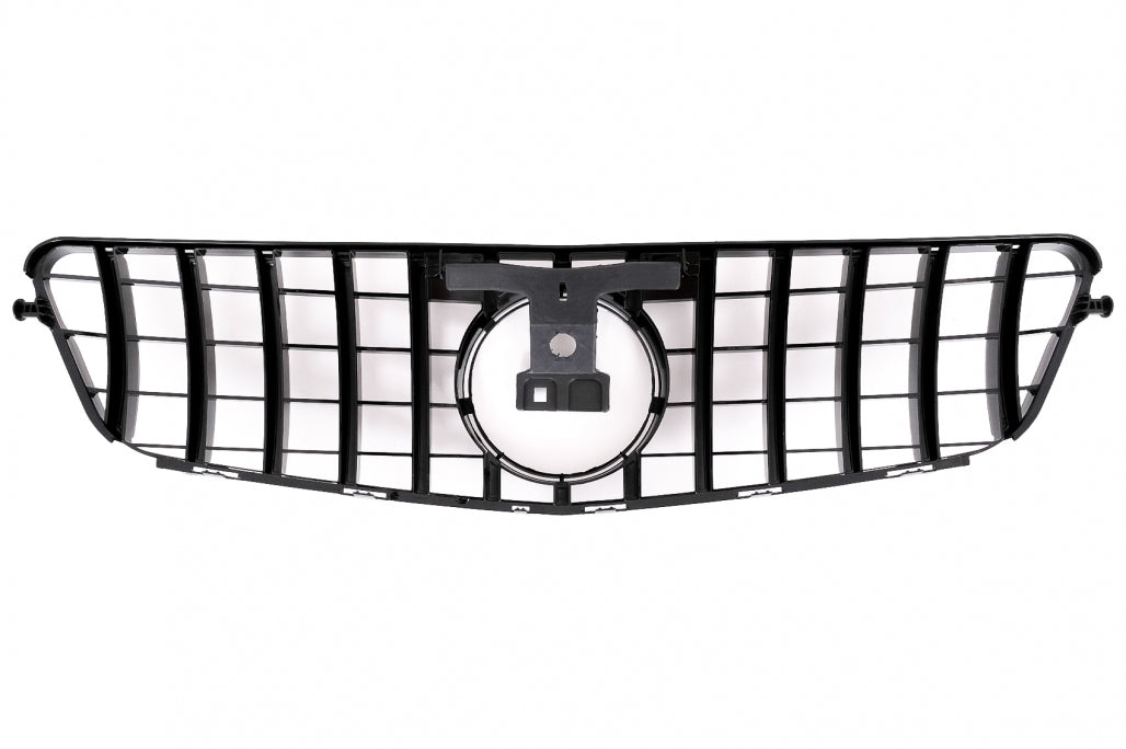 Front Bumper C63 Facelift Look with GT-R Panamericana Grille Piano Black for Mercedes C-Class W204 S204 (2007–2015)