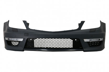 Front Bumper C63 Facelift Look with GT-R Panamericana Grille Piano Black for Mercedes C-Class W204 S204 (2007–2015)