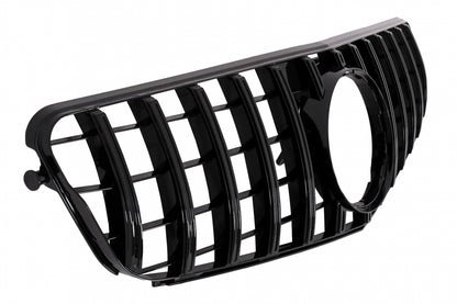 Front Bumper C63 Facelift Look with GT-R Panamericana Grille Piano Black for Mercedes C-Class W204 S204 (2007–2015)