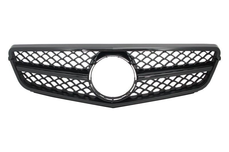 Front Bumper C63 Facelift Look with Single Frame Grille Piano Black for Mercedes C-Class W204 S204 (2007–2015)
