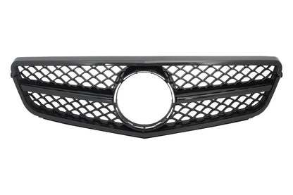 Front Bumper C63 Facelift Look with Single Frame Grille Piano Black for Mercedes C-Class W204 S204 (2007–2015)