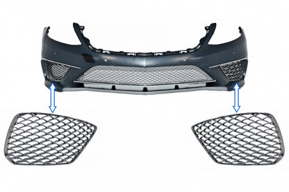 Front Bumper Chrome Side Grilles Left & Right for Mercedes S-Class W222 (2013–2017) S65 Design