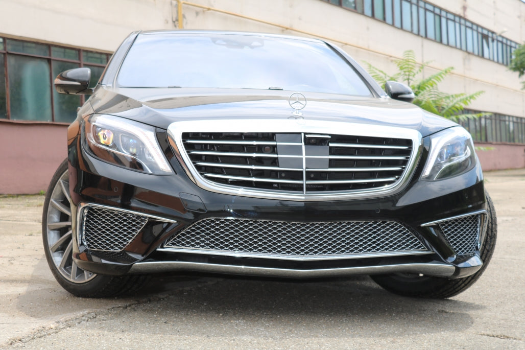 Front Bumper Chrome Side Grilles Left & Right for Mercedes S-Class W222 (2013–2017) S65 Design