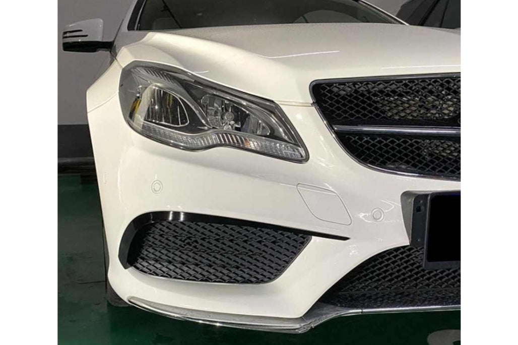 Front Bumper Fins Glossy Black for Mercedes E-Class C207 A207 Facelift Sport Line (2013–2017)