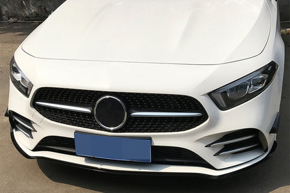 Front Bumper Lip Extension A35 Design Piano Black for Mercedes A-Class W177 V177 (2018–2022)