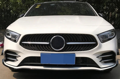 Front Bumper Lip Extension A35 Design Piano Black for Mercedes A-Class W177 V177 (2018–2022)