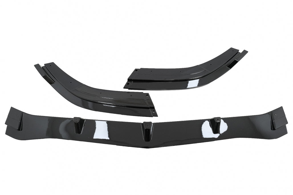 Front Bumper Lip Extension Piano Black for Mercedes E-Class W212 S212 Facelift AMG Sport Line (2013–2016)