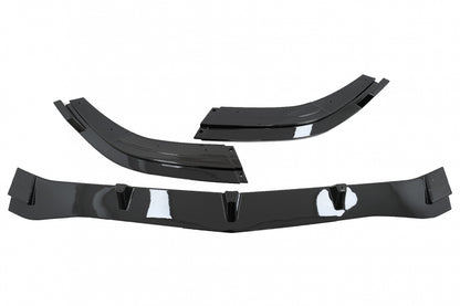 Front Bumper Lip Extension Piano Black for Mercedes E-Class W212 S212 Facelift AMG Sport Line (2013–2016)