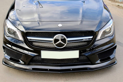 Front Bumper Lip Glossy Black for Mercedes CLA45 C117 X117 (2013–2016)