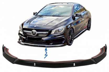 Front Bumper Lip Glossy Black for Mercedes CLA45 C117 X117 (2013–2016)