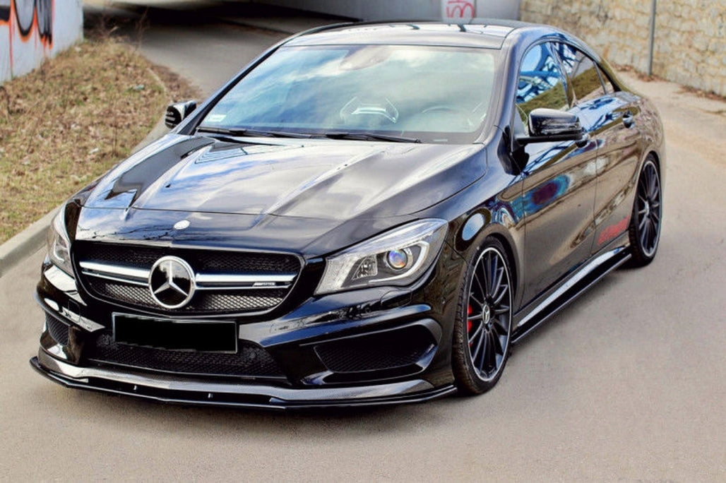 Front Bumper Lip Glossy Black for Mercedes CLA45 C117 X117 (2013–2016)