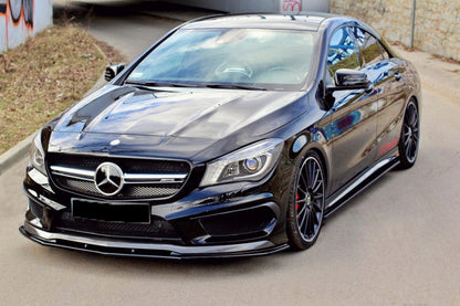 Front Bumper Lip Glossy Black for Mercedes CLA45 C117 X117 (2013–2016)