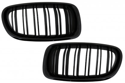 Front Bumper Lip M-Performance with Double Stripe Kidney Grilles for BMW 5 Series F10 F11 (2011-2017)