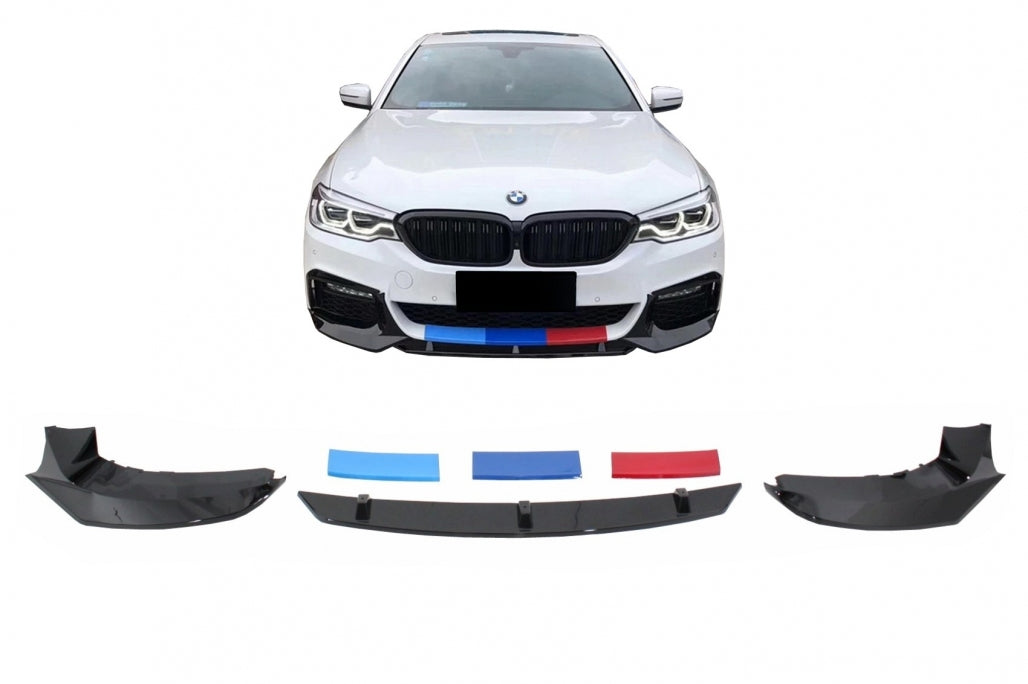 Front Bumper Lip M5 Design Piano Black for BMW 5 Series G30 G31 (2017–Up) M Sport