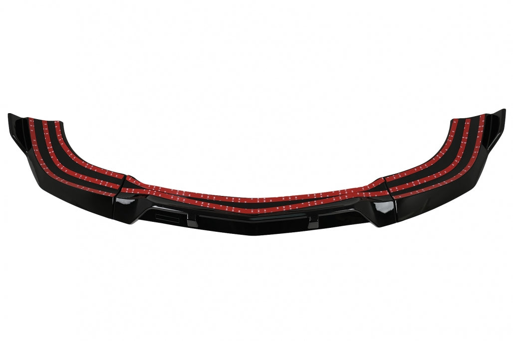 Front Bumper Lip Piano Black for Mercedes C-Class W204 S204 C204 Facelift (2011–2015)