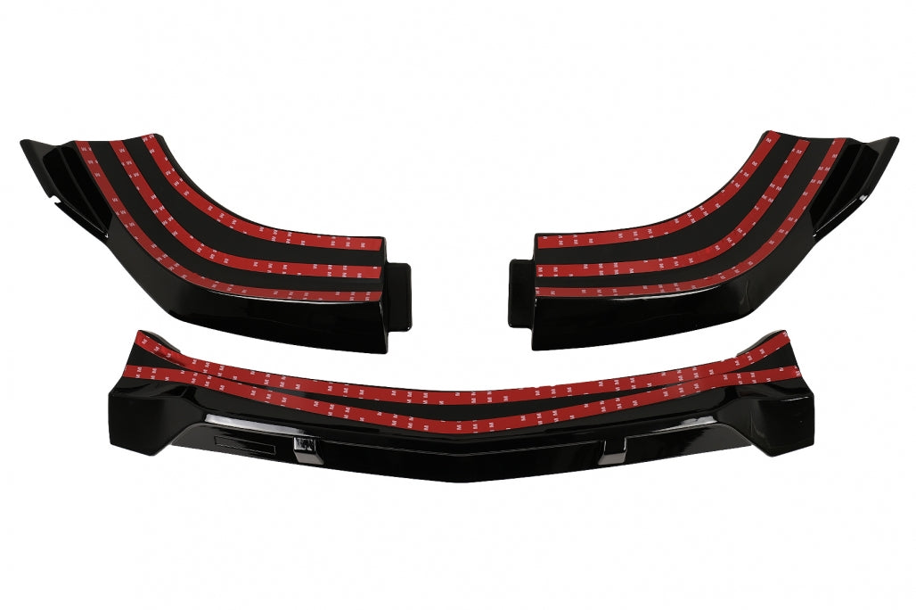 Front Bumper Lip Piano Black for Mercedes C-Class W204 S204 C204 Facelift (2011–2015)