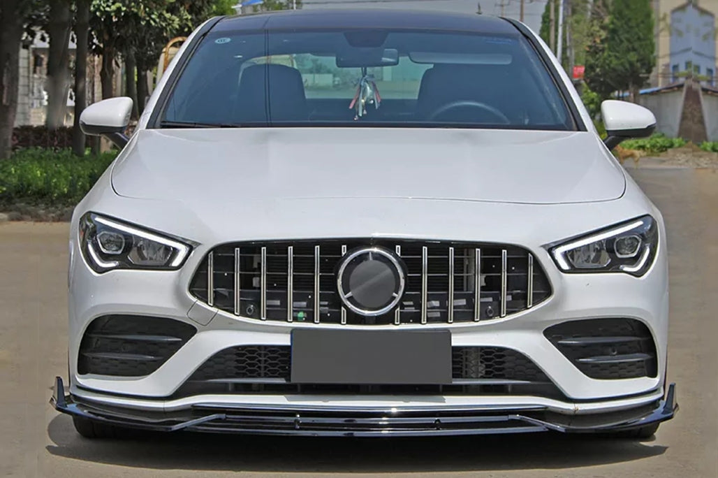 Front Bumper Lip Piano Black for Mercedes CLA X118 C118 Sport Line CLA35 (2019–2023)