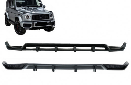 Front Bumper Lip Spoiler LED DRL Extension with Rear Diffuser for Mercedes G-Class W463 W464 Facelift (2018–Up)