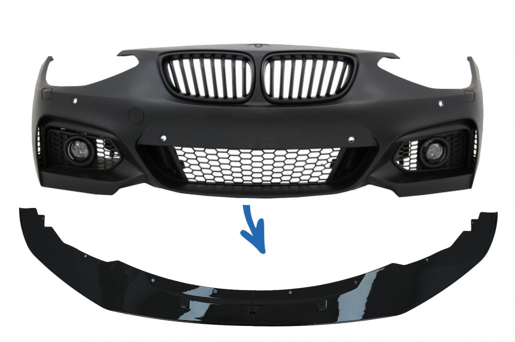 Front Bumper Lip Spoiler M-Performance Design for BMW 1 Series F20 F21 (2011–2014) & 2 Series F22 F23 (2014–Up)