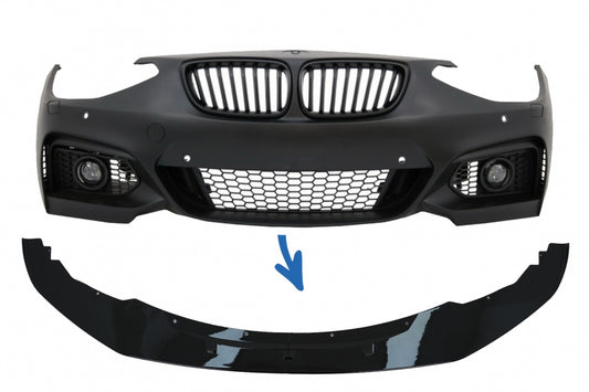 Front Bumper Lip Spoiler M-Performance Design for BMW 1 Series F20 F21 (2011–2014) & 2 Series F22 F23 (2014–Up)