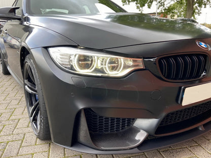 Front Bumper Lip Spoiler Matte Black for BMW F80 M3 F82 F83 M4 (2014-2019)