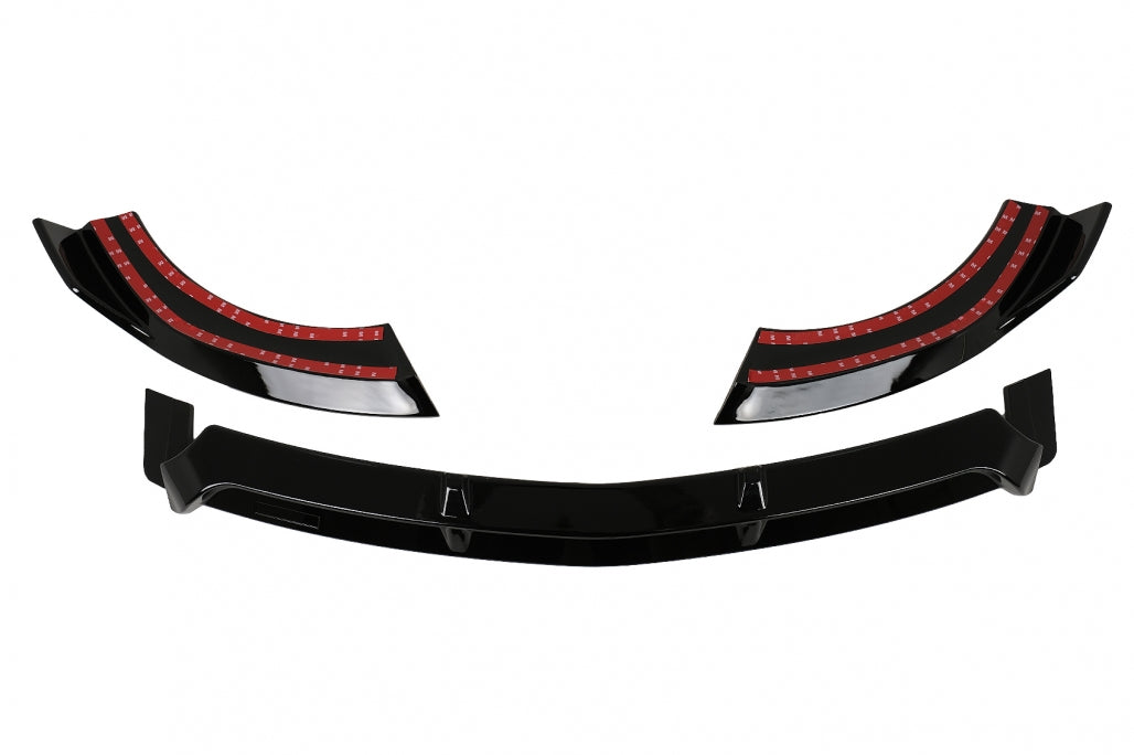 Front Bumper Lip Sport Look Piano Black for Mercedes E-Class W213 S213 C238 A238 (2016–2019)