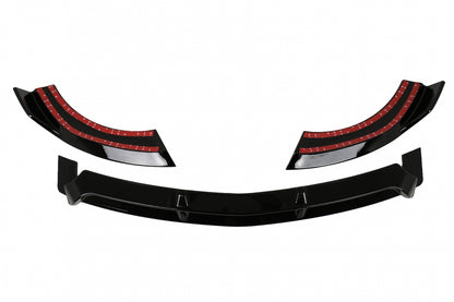 Front Bumper Lip Sport Look Piano Black for Mercedes E-Class W213 S213 C238 A238 (2016–2019)