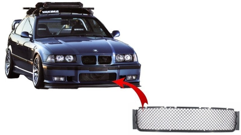 Front Bumper Lower Grille M3 Design for BMW 3 Series E36 (1992–1998)