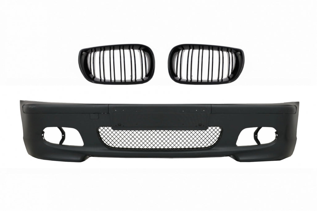 Front Bumper M-Tech Look with Piano Black Kidney Grilles for BMW 3 Series E46 Facelift Sedan Touring (2001–2004)