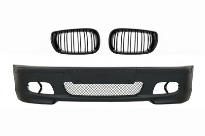 Front Bumper M-Tech Look with Piano Black Kidney Grilles for BMW 3 Series E46 Facelift Sedan Touring (2001–2004)