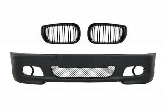 Front Bumper M-Tech Look with Piano Black Kidney Grilles for BMW 3 Series E46 Facelift Sedan Touring (2001–2004)