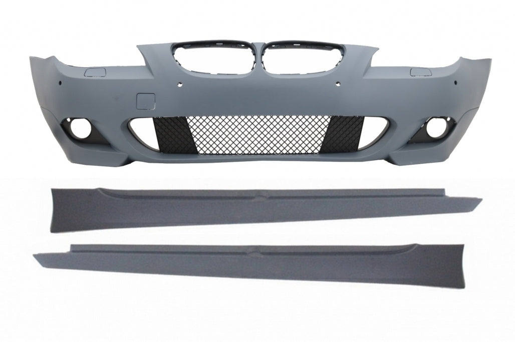 Front Bumper M-Technik Design without Fog Lights with Side Skirts for BMW 5 Series LCI E60 E61 (2007–2010)