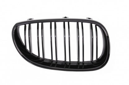 Front Bumper M-Technik with Double Stripe Kidney Grilles Shiny Black for BMW 5 Series E60 E61 (2003-2007)