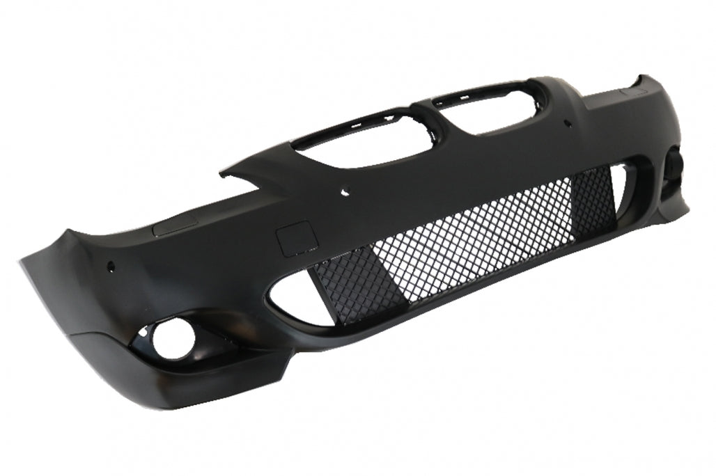 Front Bumper M-Technik with Double Stripe Kidney Grilles Shiny Black for BMW 5 Series E60 E61 (2003-2007)