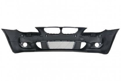 Front Bumper M-Technik with Double Stripe Kidney Grilles Shiny Black for BMW 5 Series E60 E61 (2003-2007)