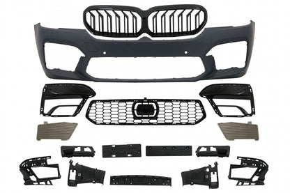Front Bumper M5 Design with Piano Black Grilles for BMW 5 Series G30 G31 LCI (2020–Up)