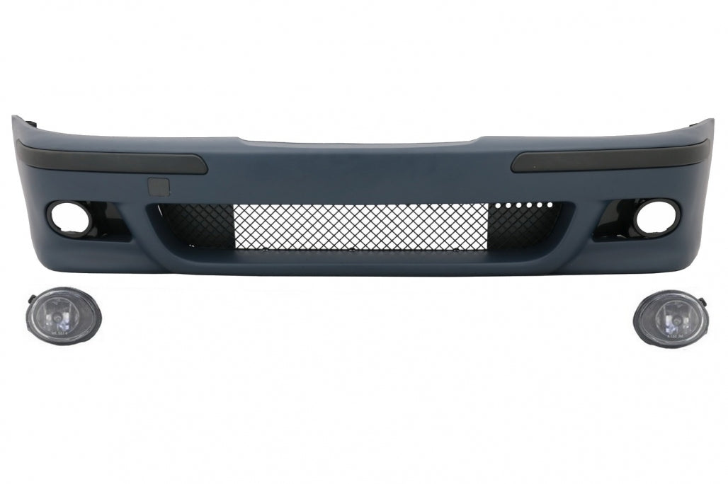 Front Bumper M5 Look with Fog Lights Clear Chrome for BMW 5 Series E39 (1995–2003)